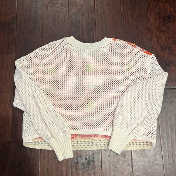 NWT ZARA Granny Square Crochet Chenille Sweater - Picture 3 of 8